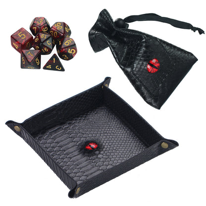 DnD 7pcs Polyhedral Dice Sets with Hexagonal Tray and Bag