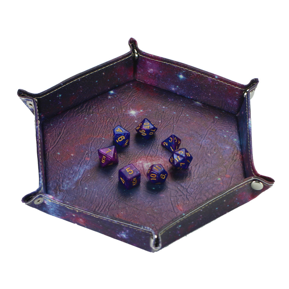 DnD 7pcs Polyhedral Dice Sets with Hexagonal Tray and Bag
